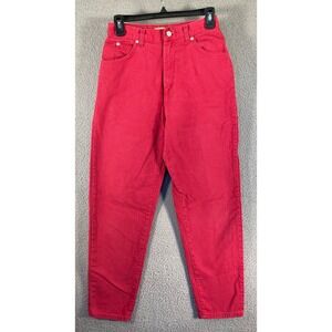 Vintage Northwest Blue Jeans Women's 26x26.5 Red Denim High Rise Mom 5 Pocket